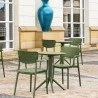 Compamia Loft Bistro Set 3 Piece with 24 inch Table Top in Olive Green - Lifestyle - Compamia Loft Bistro Set 3 Piece with 24 inch Table Top in Olive Green - Lifestyle