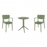 Compamia Loft Bistro Set 3 Piece with 24 inch Table Top in Olive Green