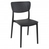 Lucy Outdoor Bistro Chair - Black - Angled