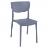 Lucy Outdoor Bistro Chair - Dark Grey - Angled