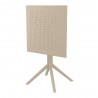 Lucy Outdoor Bistro Table - Taupe - Folded - Angled