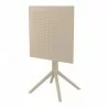 Lucy Outdoor Bistro Table - Taupe - Folded - Angled - Lucy Outdoor Bistro Table - Taupe - Folded - Angled