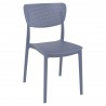 Lucy Outdoor Bistro Chair - Dark Gray - Angled