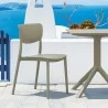Lucy Outdoor Bistro Set 3 Piece with 27 inch Table Top Taupe - Lifestyle Close-up - Lucy Outdoor Bistro Set 3 Piece with 27 inch Table Top Taupe - Lifestyle Close-up