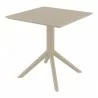 Lucy Outdoor Bistro Table - Taupe - Angled - Lucy Outdoor Bistro Table - Taupe - Angled