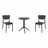 Compamia Lucy Bistro Set 3 Piece with 24 inch Table Top in Black - Compamia Lucy Bistro Set 3 Piece with 24 inch Table Top in Black