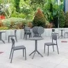 Compamia Lucy Bistro Set 3 Piece with 24 inch Table Top in Dark Gray - Lifestyle - Compamia Lucy Bistro Set 3 Piece with 24 inch Table Top in Dark Gray - Lifestyle