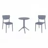 Compamia Lucy Bistro Set 3 Piece with 24 inch Table Top in Dark Gray - Compamia Lucy Bistro Set 3 Piece with 24 inch Table Top in Dark Gray