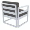 Compamia Mykonos Patio Club Chair Silver with Sunbrella Charcoal - Back Angled - Compamia Mykonos Patio Club Chair Silver with Sunbrella Charcoal - Back Angled
