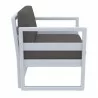 Compamia Mykonos Patio Club Chair Silver with Sunbrella Charcoal - Side - Compamia Mykonos Patio Club Chair Silver with Sunbrella Charcoal - Side