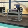 Compamia Mykonos Patio Club Chair Silver with Sunbrella Charcoal - Lifestyle 3 - Compamia Mykonos Patio Club Chair Silver with Sunbrella Charcoal - Lifestyle 3