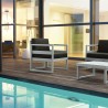 Compamia Mykonos Patio Club Chair Silver with Sunbrella Charcoal - Lifestyle