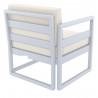 Compamia Mykonos Patio Club Chair Silver with Sunbrella Natural Cushion - Back Angle