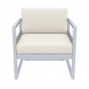 Compamia Mykonos Patio Club Chair Silver with Sunbrella Natural Cushion - Front