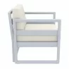 Compamia Mykonos Patio Club Chair Silver with Sunbrella Natural Cushion - Side - Compamia Mykonos Patio Club Chair Silver with Sunbrella Natural Cushion - Side