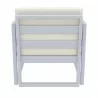 Compamia Mykonos Patio Club Chair Silver with Sunbrella Natural Cushion - Back View - Compamia Mykonos Patio Club Chair Silver with Sunbrella Natural Cushion - Back View
