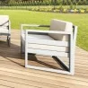 Compamia Mykonos Patio Club Chair Silver with Sunbrella Natural Cushion - Lifestyle 4 - Compamia Mykonos Patio Club Chair Silver with Sunbrella Natural Cushion - Lifestyle 4