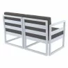 Compamia Mykonos Patio Loveseat Silver with Sunbrella Charcoal Cushion - Back Angled - Compamia Mykonos Patio Loveseat Silver with Sunbrella Charcoal Cushion - Back Angled