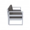 Compamia Mykonos Patio Loveseat Silver with Sunbrella Charcoal Cushion - Side