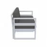 Compamia Mykonos Patio Loveseat Silver with Sunbrella Charcoal Cushion - Side - Compamia Mykonos Patio Loveseat Silver with Sunbrella Charcoal Cushion - Side