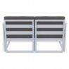 Compamia Mykonos Patio Loveseat Silver with Sunbrella Charcoal Cushion - Back View