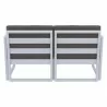 Compamia Mykonos Patio Loveseat Silver with Sunbrella Charcoal Cushion - Back View - Compamia Mykonos Patio Loveseat Silver with Sunbrella Charcoal Cushion - Back View