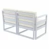 Compamia Mykonos Patio Loveseat Silver with Sunbrella Natural Cushion - Back Angled - Compamia Mykonos Patio Loveseat Silver with Sunbrella Natural Cushion - Back Angled