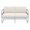 Compamia Mykonos Patio Loveseat Silver with Sunbrella Natural Cushion - Front