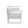 Compamia Mykonos Patio Loveseat Silver with Sunbrella Natural Cushion - Side