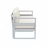 Compamia Mykonos Patio Loveseat Silver with Sunbrella Natural Cushion - Side - Compamia Mykonos Patio Loveseat Silver with Sunbrella Natural Cushion - Side