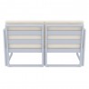 Compamia Mykonos Patio Loveseat Silver with Sunbrella Natural Cushion - Back View