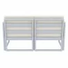 Compamia Mykonos Patio Loveseat Silver with Sunbrella Natural Cushion - Back View - Compamia Mykonos Patio Loveseat Silver with Sunbrella Natural Cushion - Back View