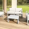Compamia Mykonos Patio Loveseat Silver with Sunbrella Natural Cushion - Lifestyle - Compamia Mykonos Patio Loveseat Silver with Sunbrella Natural Cushion - Lifestyle