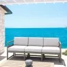 Mykonos Patio Sofa Taupe with Sunbrella Canvas Natural Cushion - Lifestyle 1 - Mykonos Patio Sofa Taupe with Sunbrella Canvas Natural Cushion - Lifestyle 1