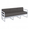  Compamia Mykonos Patio Sofa Silver with Sunbrella Charcoal Cushion - Angled View