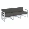  Compamia Mykonos Patio Sofa Silver with Sunbrella Charcoal Cushion - Angled View -  Compamia Mykonos Patio Sofa Silver with Sunbrella Charcoal Cushion - Angled View
