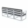  Compamia Mykonos Patio Sofa Silver with Sunbrella Charcoal Cushion - Back Angle -  Compamia Mykonos Patio Sofa Silver with Sunbrella Charcoal Cushion - Back Angle