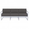  Compamia Mykonos Patio Sofa Silver with Sunbrella Charcoal Cushion - Front View