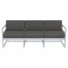  Compamia Mykonos Patio Sofa Silver with Sunbrella Charcoal Cushion - Front View -  Compamia Mykonos Patio Sofa Silver with Sunbrella Charcoal Cushion - Front View