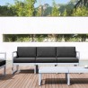  Compamia Mykonos Patio Sofa Silver with Sunbrella Charcoal Cushion - Lifestyle 2