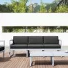  Compamia Mykonos Patio Sofa Silver with Sunbrella Charcoal Cushion - Lifestyle 2 -  Compamia Mykonos Patio Sofa Silver with Sunbrella Charcoal Cushion - Lifestyle 2