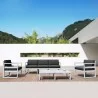  Compamia Mykonos Patio Sofa Silver with Sunbrella Charcoal Cushion - Lifestyle -  Compamia Mykonos Patio Sofa Silver with Sunbrella Charcoal Cushion - Lifestyle