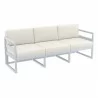  Compamia Mykonos Patio Sofa Silver with Sunbrella Natural Cushion - Angled -  Compamia Mykonos Patio Sofa Silver with Sunbrella Natural Cushion - Angled