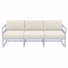  Compamia Mykonos Patio Sofa Silver with Sunbrella Natural Cushion - Front