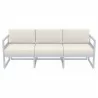  Compamia Mykonos Patio Sofa Silver with Sunbrella Natural Cushion - Front -  Compamia Mykonos Patio Sofa Silver with Sunbrella Natural Cushion - Front