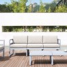  Compamia Mykonos Patio Sofa Silver with Sunbrella Natural Cushion - Lifestyle