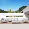  Compamia Mykonos Patio Sofa Silver with Sunbrella Natural Cushion - Lifestyle 2