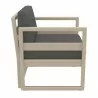 Mykonos Club Chair in Taupe with Sunbrella Charcoal Cushion - Angled - Mykonos Club Chair in Taupe with Sunbrella Charcoal Cushion - Angled