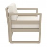 Mykonos Club Chair in Taupe with Sunbrella Natural Cushion - Angled