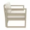 Mykonos Club Chair in Taupe with Sunbrella Natural Cushion - Angled - Mykonos Club Chair in Taupe with Sunbrella Natural Cushion - Angled